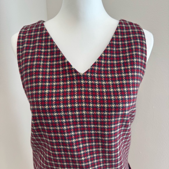 A&F Vintage Dress Plaid Drop Waist Belt Mod Academia Preppy M - Picture 6 of 7